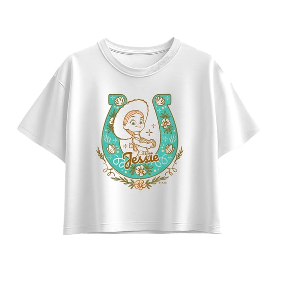 Toy Story 5 - Floral Horseshoe Jessie - Youth Girls Boxy T-Shirt