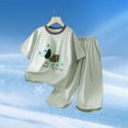 thumbnail image 2 of NIEWTR Toddler Pajamas Set for Boys 2T 3T 4T 5T Two Piece Short Sleeve Tops and Shorts Soft Breathable Kids Children Pjs Summer Pajamas Loungewear Gift Sets(A-Green,7-8 Years), 2 of 6