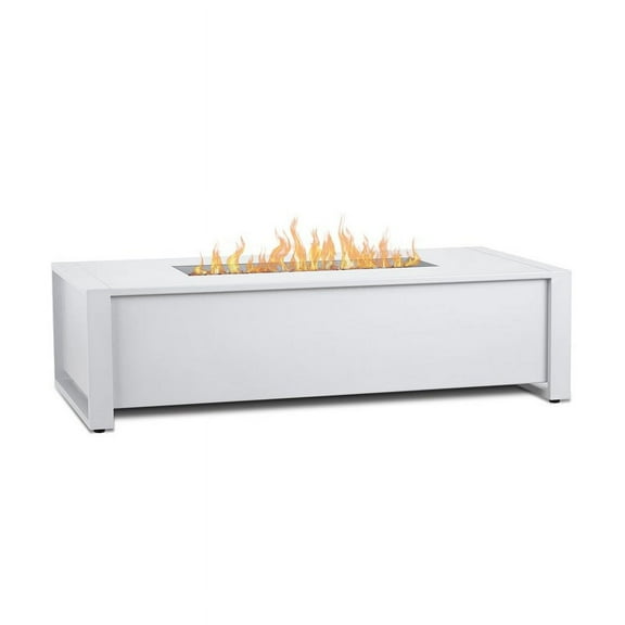 Real Flame Keenan 52" x 26" Aluminum Propane Fire Table in White