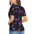 thumbnail image 3 of Wukai Colorful Guitar Classic V-Neck T-Shirt for Women: Comfortable, Stylish, and Versatile Wardrobe Essential-Small, 3 of 7