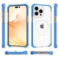 thumbnail image 3 of TECH CIRCLE Shockproof Rubber Clear Back Case Compatible with MagSafe Cover for iPhone 14 Pro Max 
 (Blue), 3 of 4