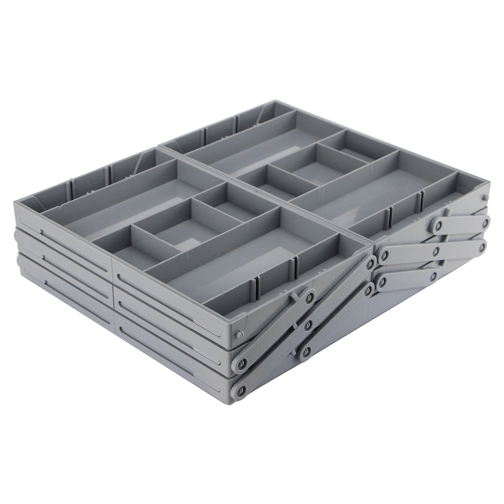 Thehsnt Foldable Jewelry Storage Box Multi Compartments 2/3 Tiers with Adjustable Dividers Tool Stationery Storage Organizer Tray Office Office Supplies Crafts Storage Case