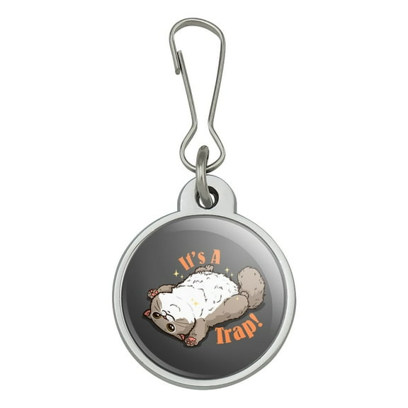 It's a Trap Cat Belly Rubs Funny Jacket Handbag Purse Luggage Backpack Zipper Pull Charm