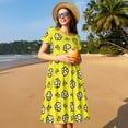 thumbnail image 4 of Balery White Popcorn Vestidos sueltos de manga corta para mujer, vestidos de verano 2025, vestidos casuales de corte A con vuelo., 4 of 6