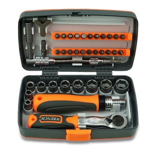 1 38 en 1 Jeu de visseuse à cliquet à la main Kit d'outils polyvalents Outils matériels Clés combinées Boîte à outils Outils à main