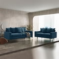 thumbnail image 2 of Pemberly Row 70" Square Arm Modern Velvet & Metal Sofa in Prussian Blue, 2 of 6