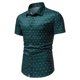 thumbnail image 2 of Camisa casual de manga corta con botones y solapa con estampado delgado para hombre Pompotops  oipoqjl43344, 2 of 9