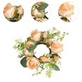 thumbnail image 6 of FashionCha Candle Ring Candleholder Table Centerpiece Candlestick Holder Artificial Flowers Yellow, 6 of 9