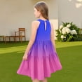 thumbnail image 7 of Abcomgle Summer Dress for Girls 7-8 Casual Halter Neck Sleeveless Midi Dress Gradient A-line Sundresses Summer Swing Dresses 3-4 Years,Purple Pink, 7 of 7
