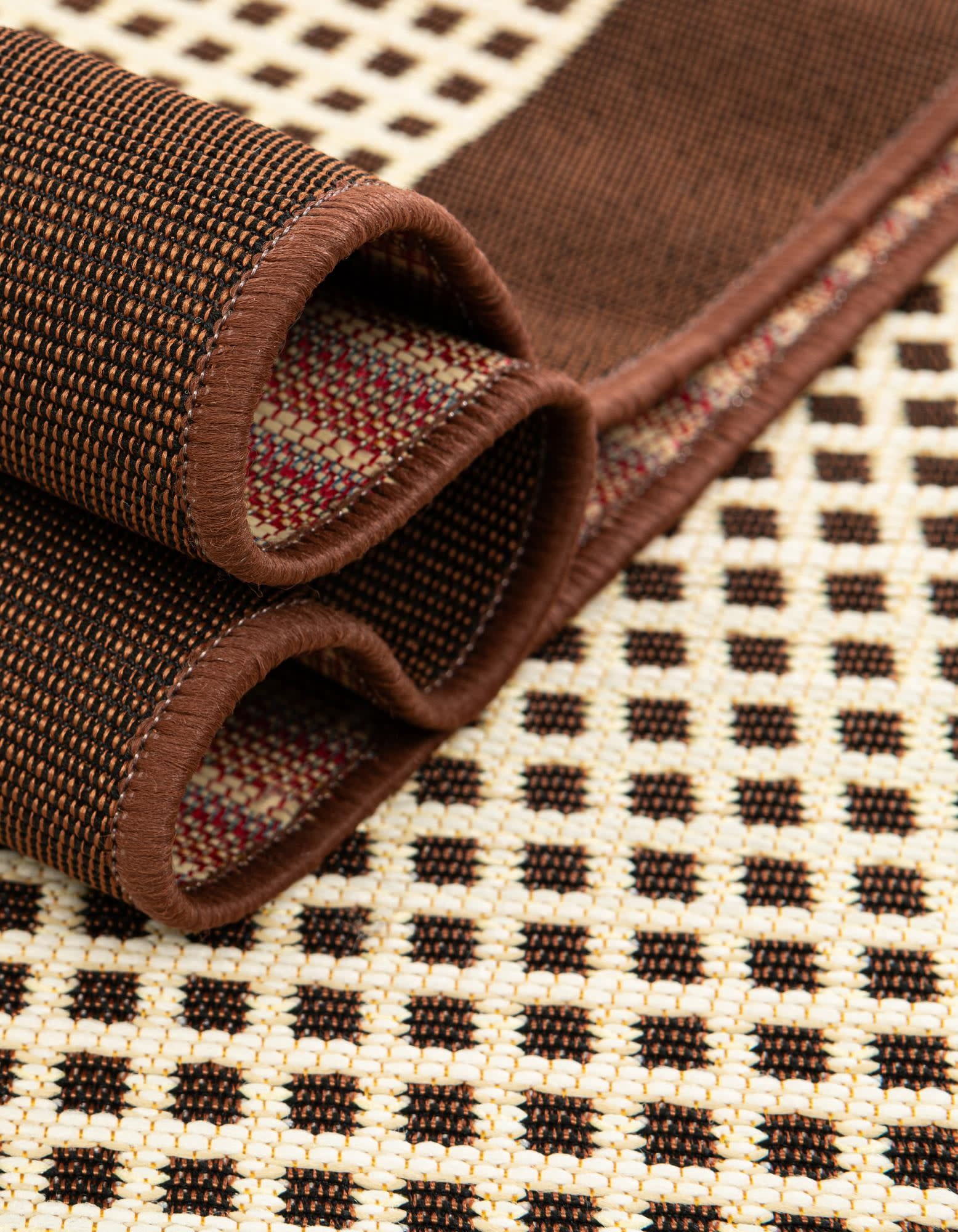 Unique Loom Outdoor Border Collection Area Rug - Frame (5' 1" x 8' Rectangle Brown/Ivory)