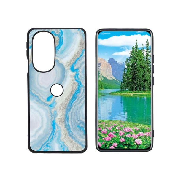 Blue-Marble-60 Phone Case, Degined for Moto Edge+ (2022) Case Men Women, Flexible Silicone Shockproof Case for Moto Edge+ (2022)