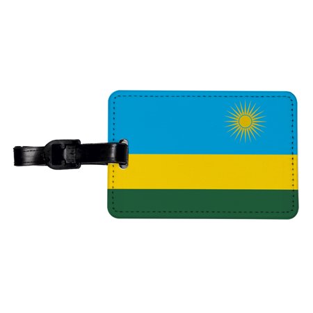 Rwanda Country Flag Faux Leather Travel Luggage Tag