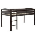 thumbnail image 1 of Giantex Wooden Twin Loft Bed, Kids Solid Wood Bed Frame with Ladder & Guardrails, No Box Spring Needed, Easy Assembly, Espresso, 1 of 8