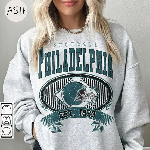 Vintage 90s Philadelphia Football Vintage Sweatshirt,Ash Color,Size M