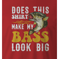 thumbnail image 2 of 9 Crowns Tees Mens Funny Fishing Can't Work Today T-Shirt Short Sleeve T-shirt (BassLooking-Red, 3XL), 2 of 3