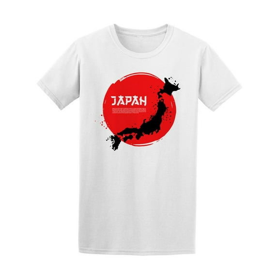 Japanese Flag And Map T-Shirt Men -Image by Shutterstock, Male XX-Large