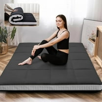 ABORON Futon Mattress Queen Size 4" Thick Japanese Floor Mattress Folding Guest Mattress Protable Roll up Mattress Soft Memory Foam Tatami Mat Sleeping Pad for Bedroom Camping Tent