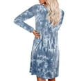 thumbnail image 3 of Deals under 10.00 LYXSSBYX Womens Dresses Clearance under 10.00 Fashion Womens Tie-Dye Long Sleeve Loungewear Swing Loose Comfy Casual Dress, 3 of 9