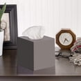 thumbnail image 2 of Tissue Box Cover Square - Facial Cube Tissue Box Holder Case Dispenser for Bathroom Vanity Countertop, Bedroom Dresser, Office Desk or Night Stand Table, 2 Pack - Grey, 2 of 5
