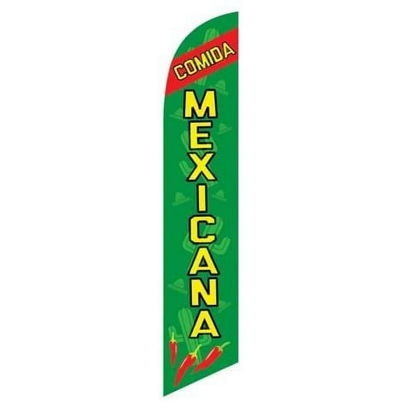 Comida Mexicana Advertising Feather Flag Banner Swooper Sign, Replacement Flag Only