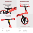 thumbnail image 2 of Yvolution Y Velo Senior Balance Bike Red | No Pedals Training Bicycle Children Ages 3 to 5 Years Old, 2 of 5