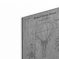 thumbnail image 2 of Luxe Metal Art 'Parachute Release Blueprint Patent White' Acrylic Glass Wall Art, 12"x16", 2 of 9