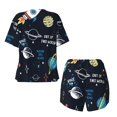 thumbnail image 6 of "Wukai Space Women's Pajama Set - Short-Sleeve Top and Shorts with Elastic Waistband and Pockets for Loungewear, Yoga, and Casual Wear-X-Large, 6 of 8