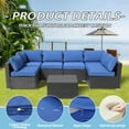 thumbnail image 7 of FKSLIFE Patio Furniture Replacement Cushions Outdoor Sectional Ratten Conversation Set Water-Resistant Sofa Cushions Liner and Cover Blue 14 Piece, 7 of 7