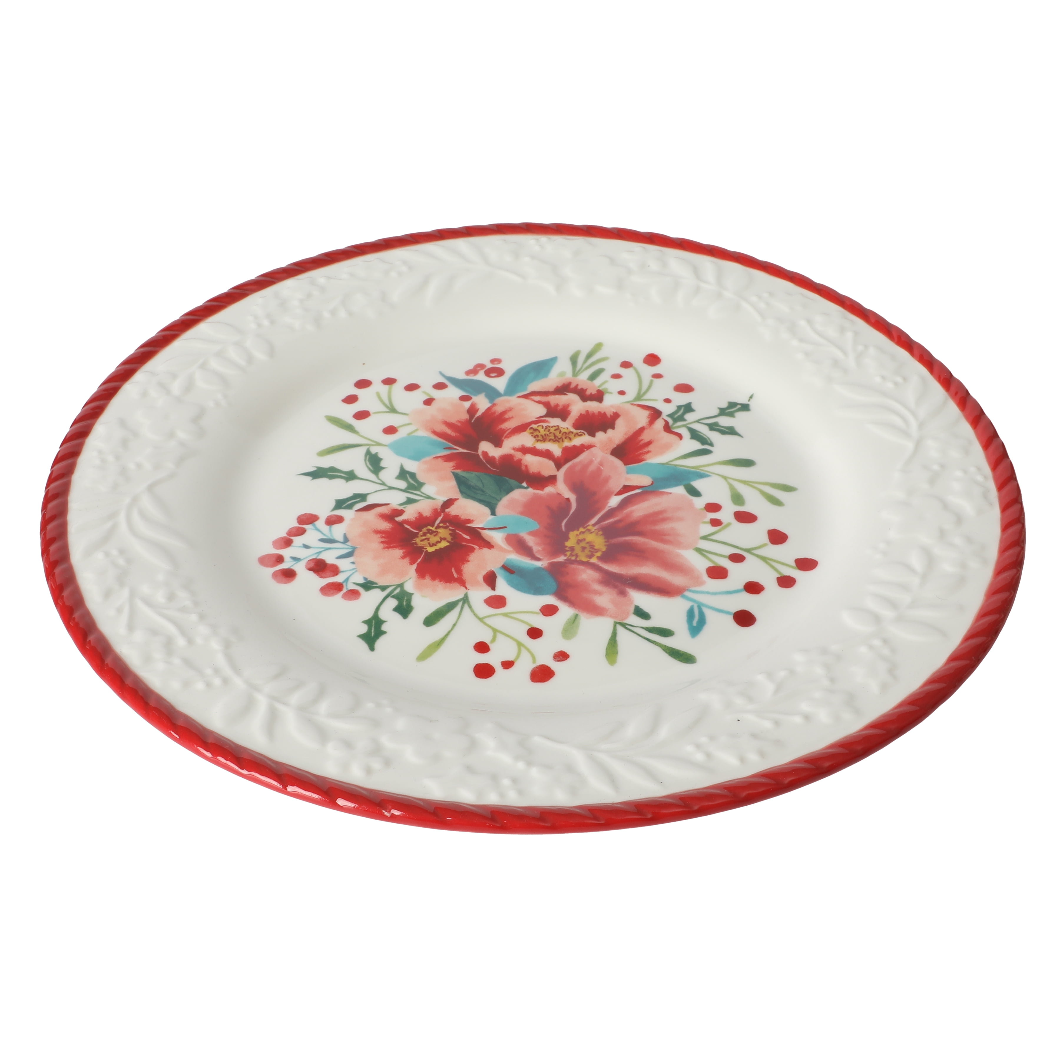 The Pioneer Woman Merry Meadow Red 12-Piece Stoneware Dinnerware Set