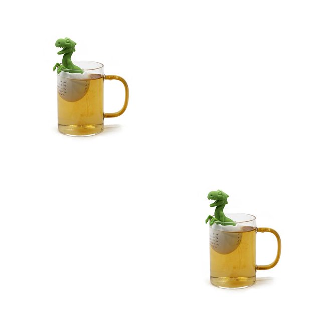 Ounissouiy Infusor de té, colador de silicona con forma de dinosaurio, filtro de hojas sueltas, coladores de café, Clip, taza, boca, accesorios Type5 NO5