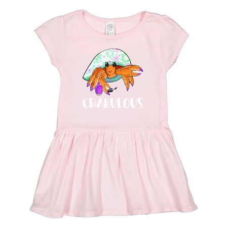 

Inktastic Crabulous Cute Hermit Crab with Purple Nail Polish Gift Toddler Girl Dress