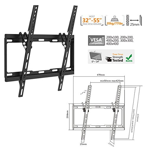 DURAMEX LCD LED PLASMA TV SMALL TILT WALL MOUNT, SCREEN BRACKET, TILT 14, 32" to 55"