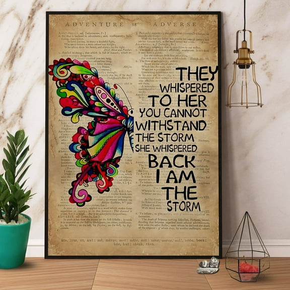 Butterfly I Am The Storm Retro Vintage Paper Poster No Frame 11 x 17 Inch Poster