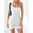 thumbnail image 4 of Diconna Women Solid Color Cami Playsuits Sleeveless Backless Short Bodycon Jumpsuits Summer Spaghetti Strap Rompers Clubwear, 4 of 9