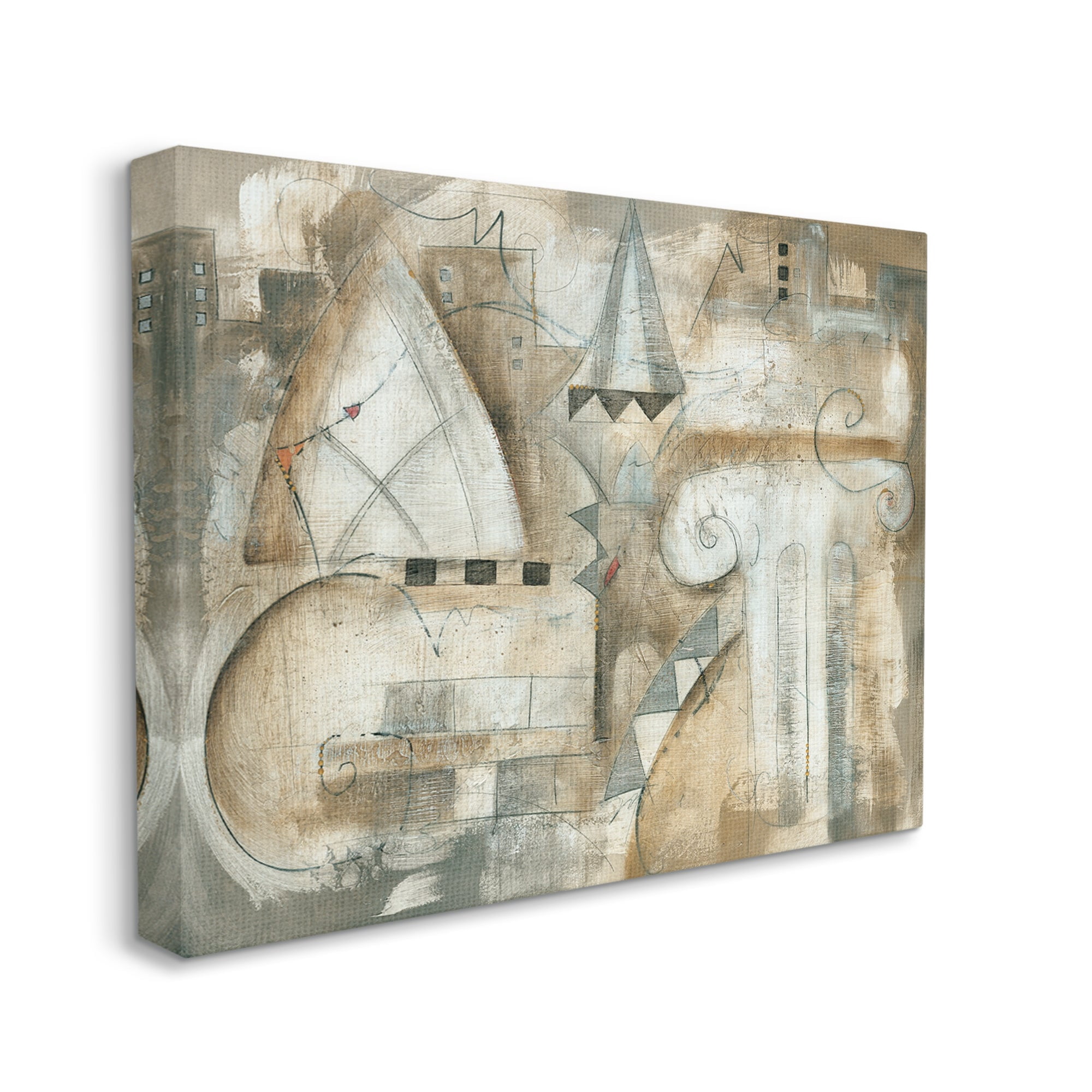 Stupell Industries Abstract Traditional City Architecture European Ionic Pillar, 30 x 24,Design by Eric Waugh