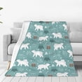 thumbnail image 1 of Fotbe whiter Snow bear Print Manta de Franela Acolchonada con Estampado, Súper Suave y Esponjosa, Extra Grande para Sofá, Cama, Uso Todo el Año-80"x60", 1 of 7
