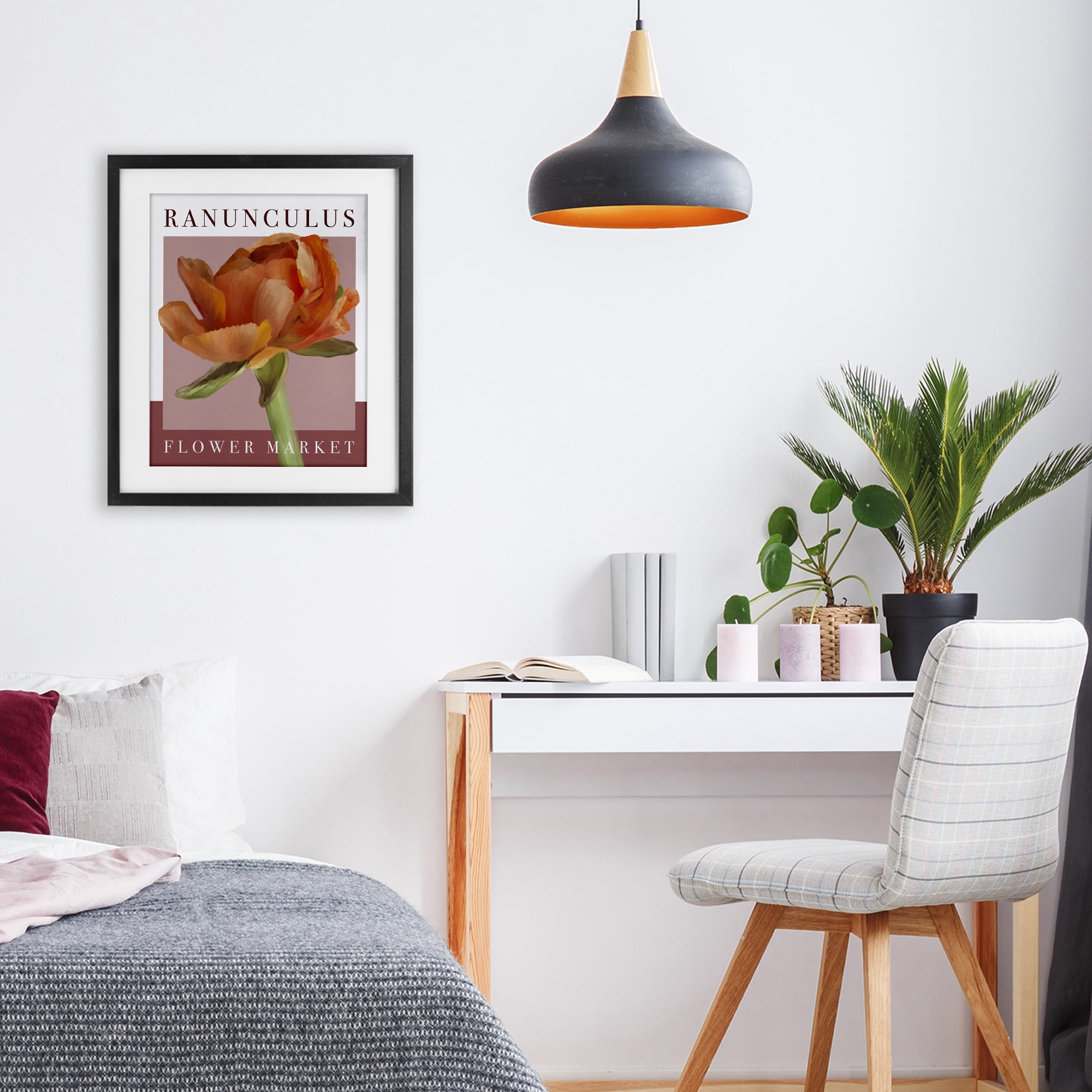 Stupell Industries Ranunculus Flower Market Black Framed Print Under Glass, design by Jennifer Stith