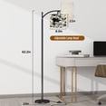 thumbnail image 3 of Arc Floor Lamps Seamless flower pattern dark floral elements watercolor texture black Modern LED Adjustable Lampshade Standing Light for Living Room Reading Bedroom Office, 3 of 5