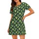thumbnail image 1 of Easygdp Broccoli 3 Camisón de manga corta para mujer, informal, estampado, 1 of 6