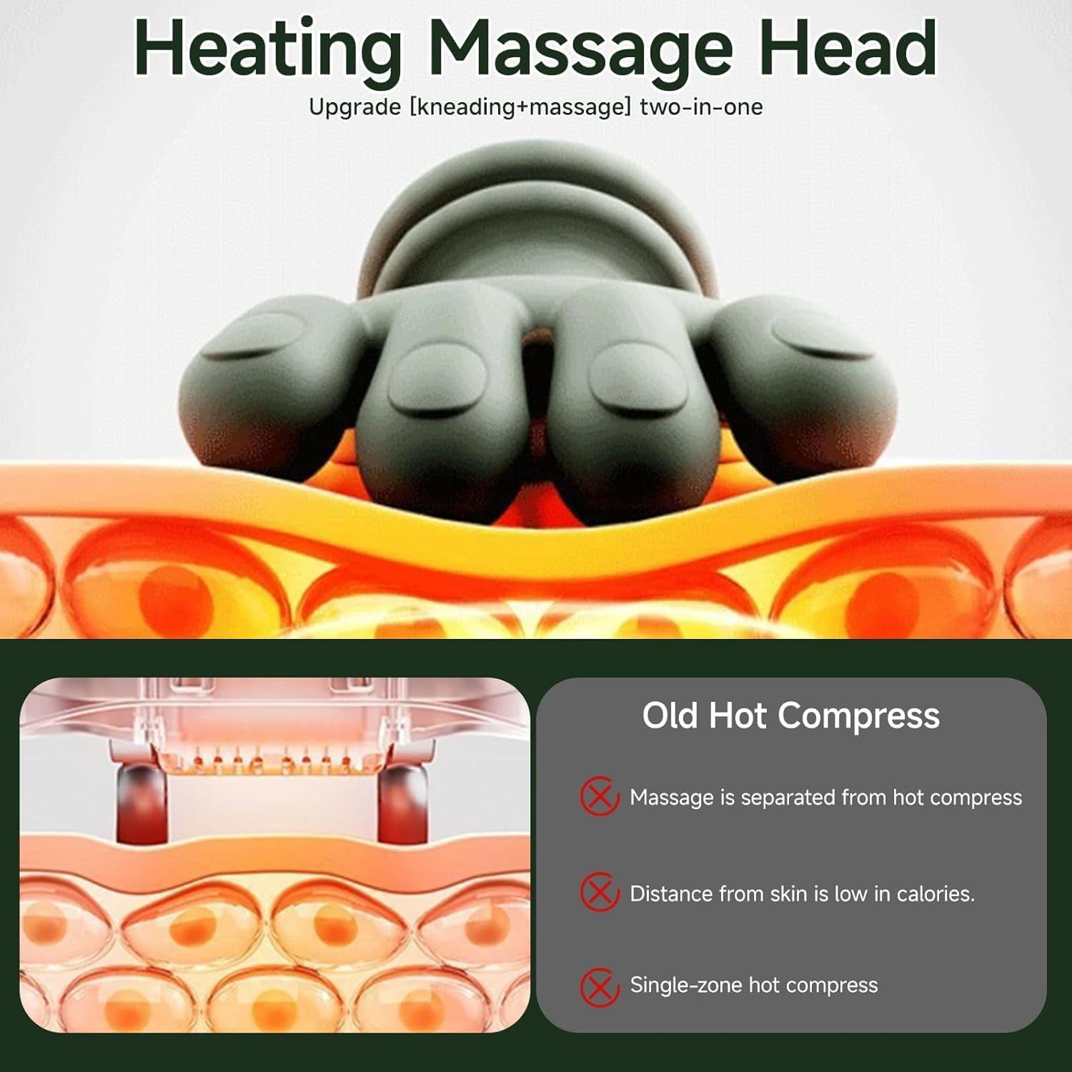 Neck Massager, Shiatsu Neck and Back Massager with Heat, 4D Kneading Simulated Human Hand Design Electric Deep Tissue Massage, Portable Body Massager for Shoulder, Pain Relief & Muscle Relax