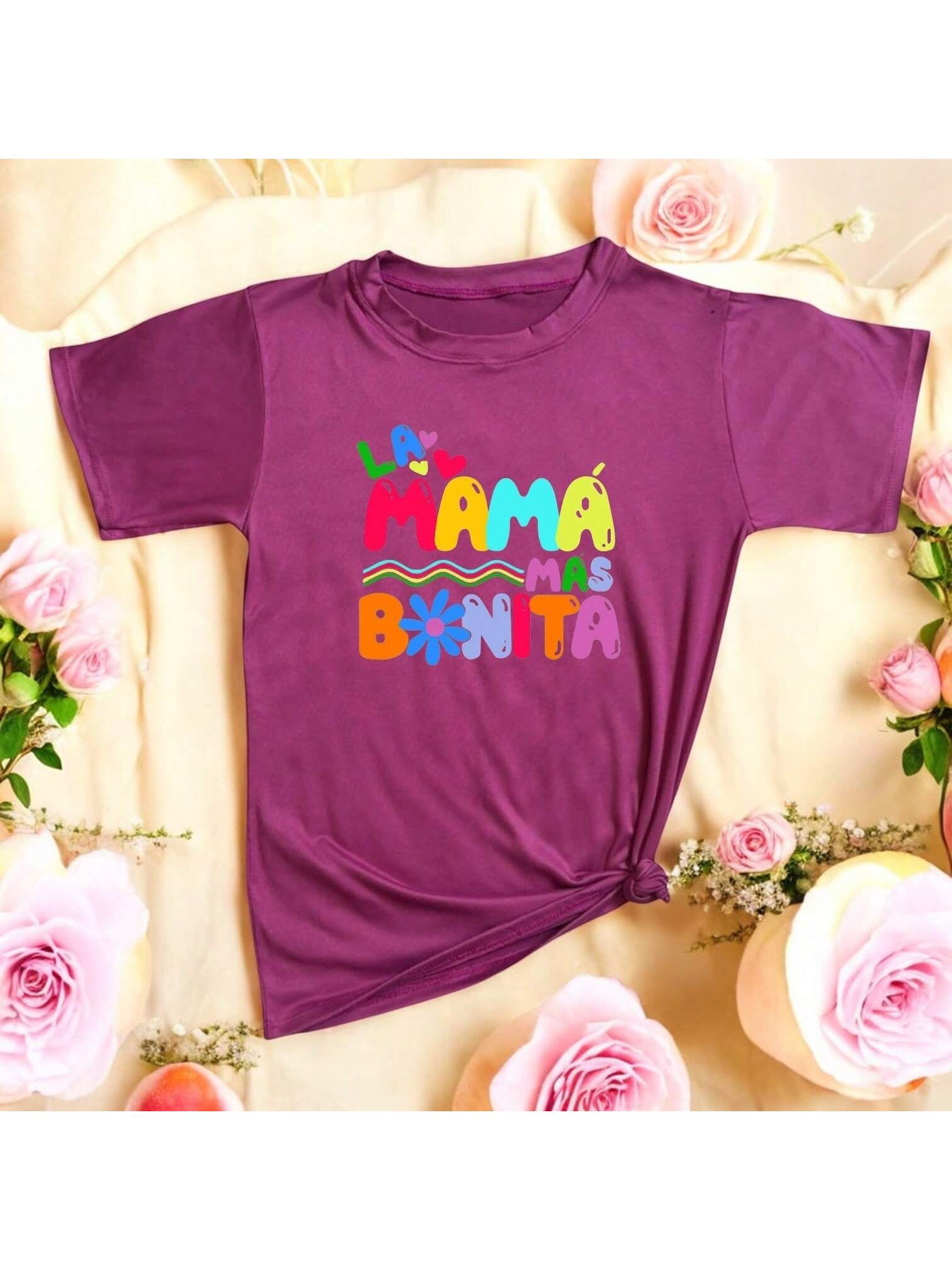 Color Rosa Mama Camiseta La Mamá Más Bonita Día De Las Madres, regalo del Día de la ...