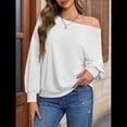 thumbnail image 4 of Sudadera Holgada Informal de Larga con Hombros Descubiertos para Mujer, Estilo Jersey de Otoño S, 4 of 8