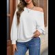 thumbnail image 4 of Sudadera Holgada Informal de Larga con Hombros Descubiertos para Mujer, Estilo Jersey de Otoño XXL, 4 of 8