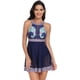 thumbnail image 2 of HYMEVROS Trajes de baño de una pieza para mujer falda traje de baño fruncido retro vestido de natación control de barriga trajes de baño de malla, 2 of 4
