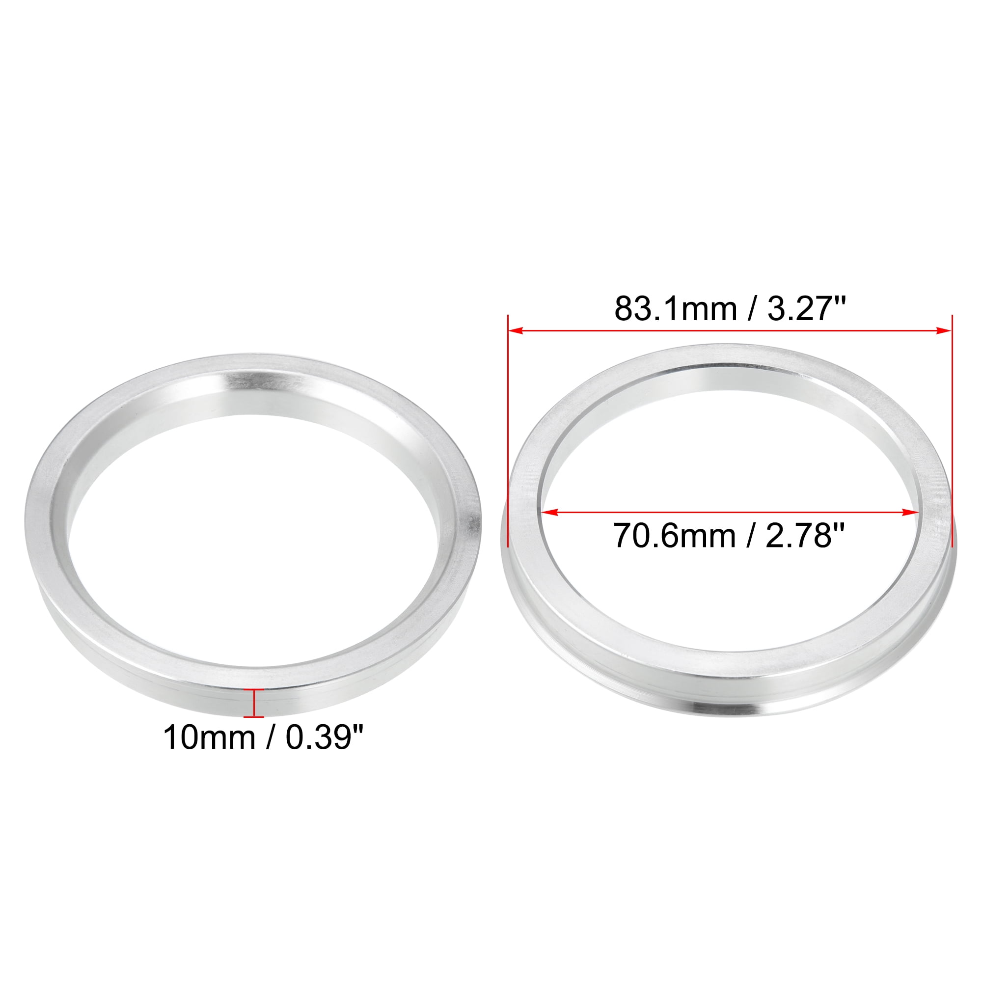 Unique Bargains 4pcs 83.1mm to 70.6mm Car Hub Centric Rings Wheel Spacer