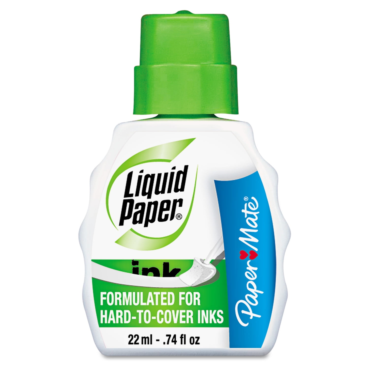 Paper Mate Liquid Paper Pen & Ink Correction Fluid, 22 ml Bottle, White