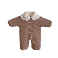 thumbnail image 1 of Body De Bebé Canastilla Onesies Para Niños Pequeños Acolchado Engrosamiento Mono Otoño Invierno Ropa Floral Cálido Algodón Ropa Mameluco Mameluco Ropa De Salida Caqui Odeerbi LM103-3173, 1 of 9