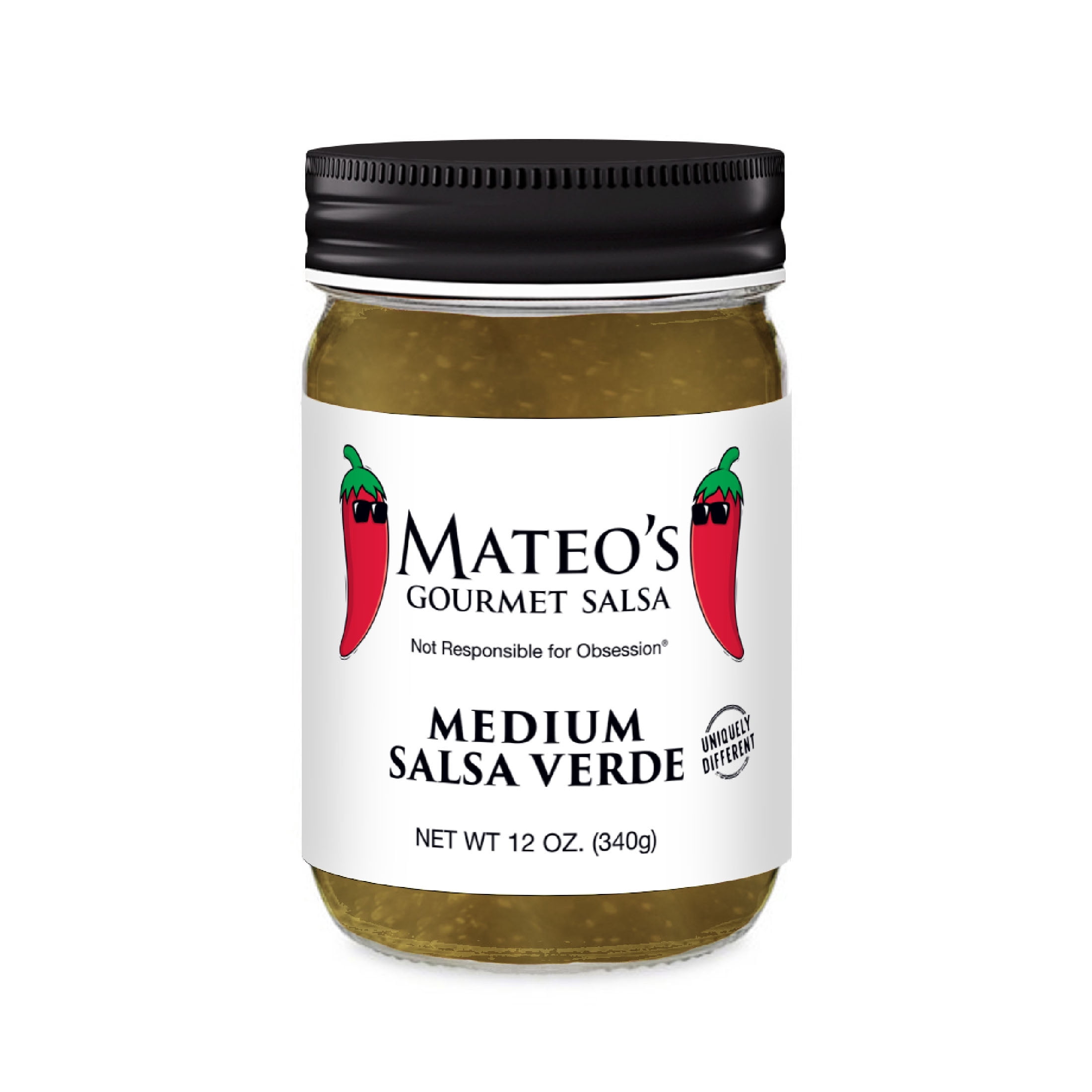 (3 pack) Mateo's Gourmet Salsa Verde, All Natural, Medium Heat, 12oz Glass Jar