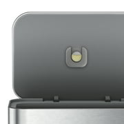 simplehuman Kitchen Trash Can, 11.8 Gallon Stainless Steel Step Garbage Bin with Soft Close Lid. Silver