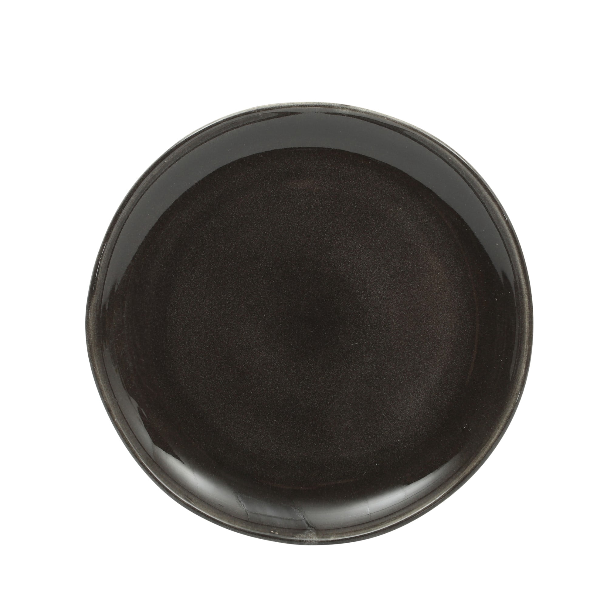 Gibson Soho Lounge Nardini 12 Piece (Service for 4) Plates and Bowls Reactive Glaze Dishes Stoneware Ceramic Dinnerware Set - Black and Blue